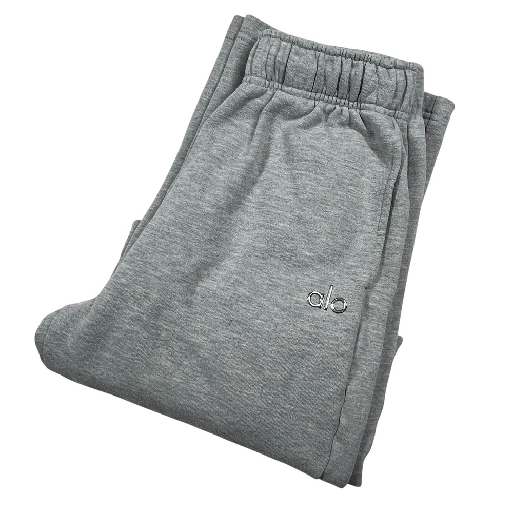 Alo Yoga Accolade Straight Leg Sweatpants Womens XS Grey Fleece Athleisure *Flaw